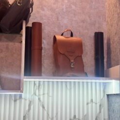 Tan leather Bag with stripes